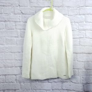 T Tahari cowl neck sweater cream white small